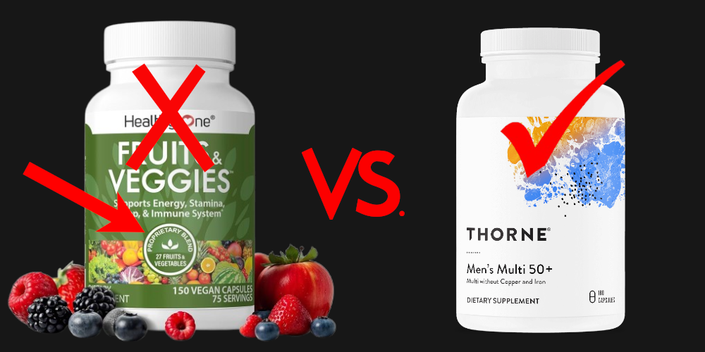 infographic example of poor quality supplement versus a high quality one