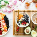 healthy food displayed on table