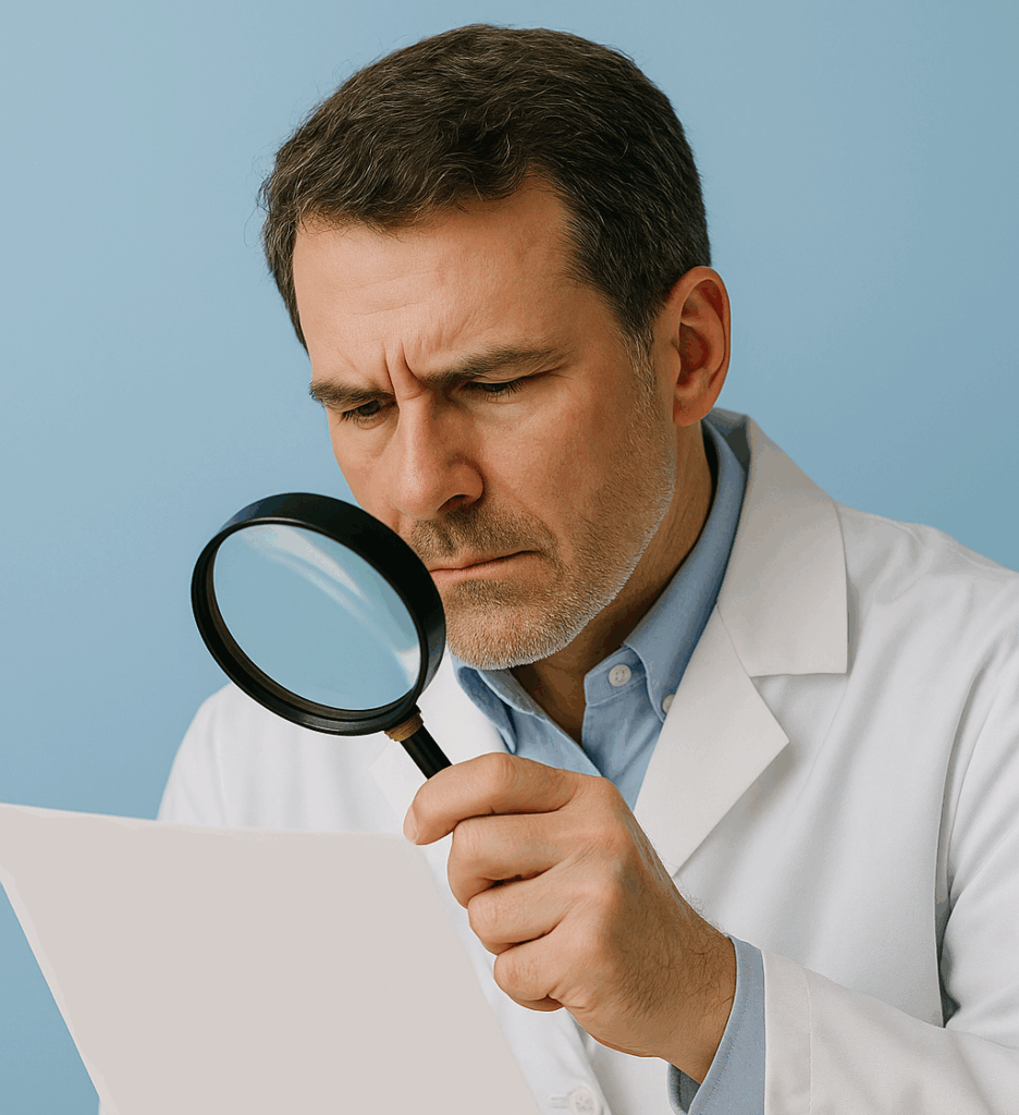 Scientist magnify glass